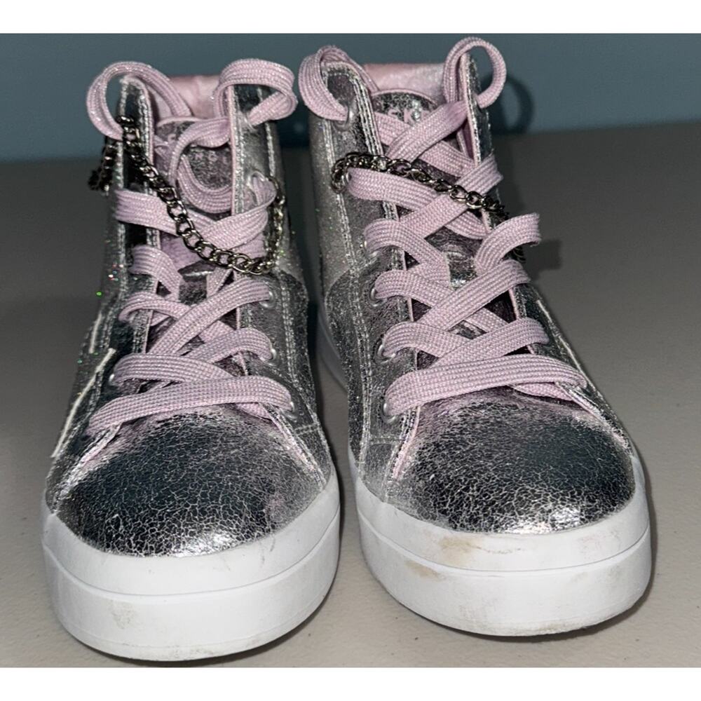 Skechers Los Angeles Girls 4 Glitter Sneakers Hi Top Metallic Casual School Bold - Picture 1 of 10